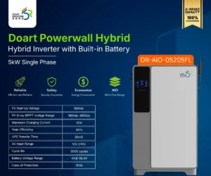 Doart 5Kw hybrid inverter, Doart 5Kw inverter built in battery