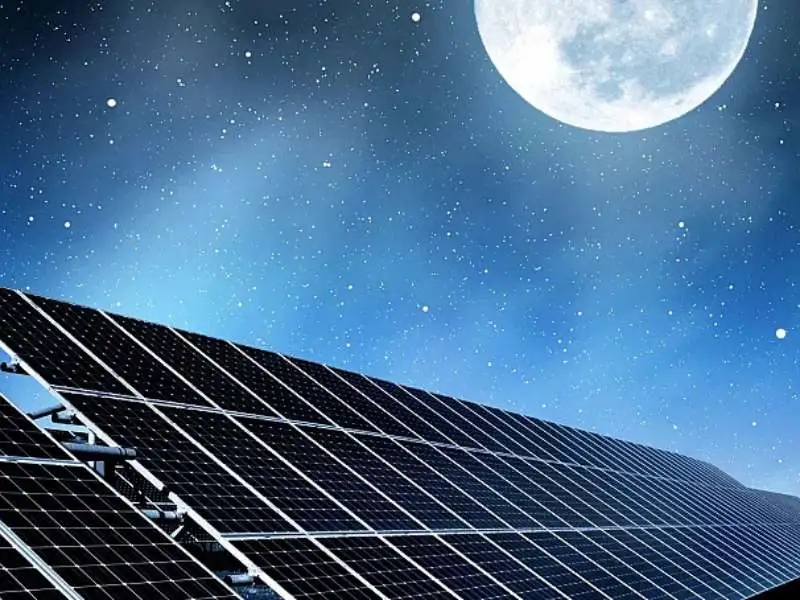 Moonlight solar panel,600W solar panel closeup,High-efficiency solar panel
